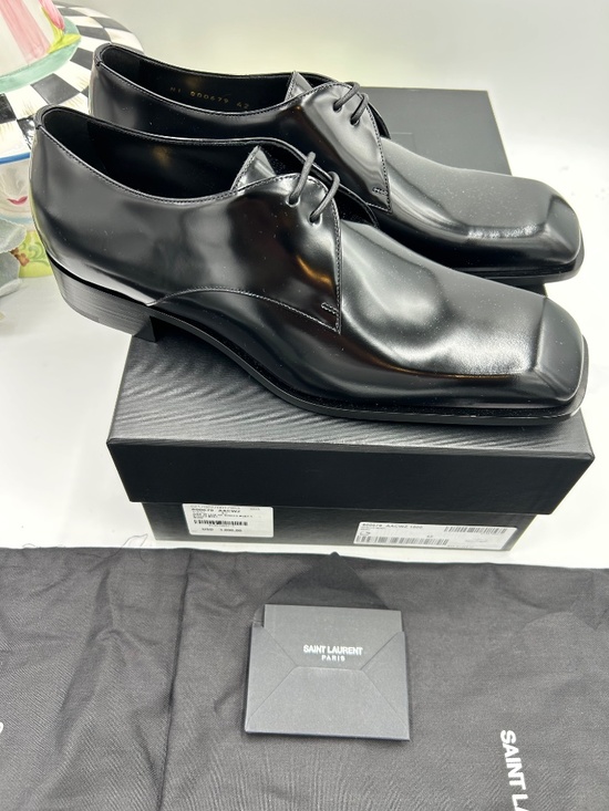Men’s Saint Laurent JEAN Leather Derby Shoes. Size 42/9 US. Made in Italy. main image 14